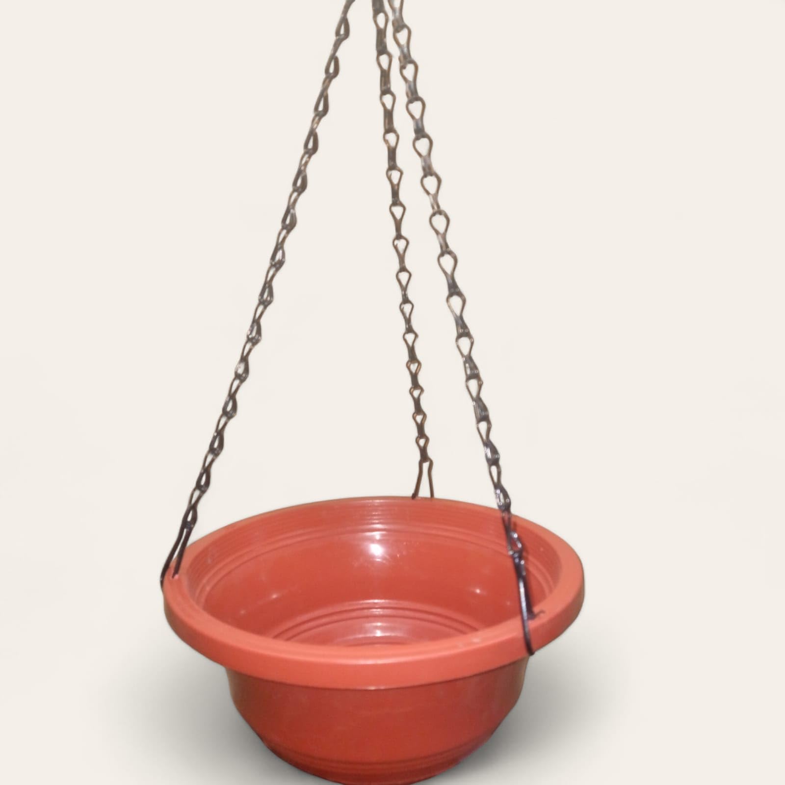 Tim Tim Agro 10 Inch Hanging Planter, Lightweight Outdoor Plastic Hanging Basket for Plants, Herbs, Flowers, Red