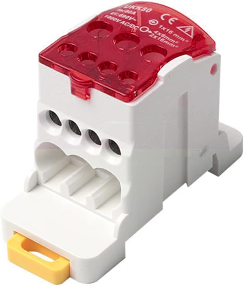 Essential Wiring Accessory Red Power Distribution Junction Box for DIN Rails