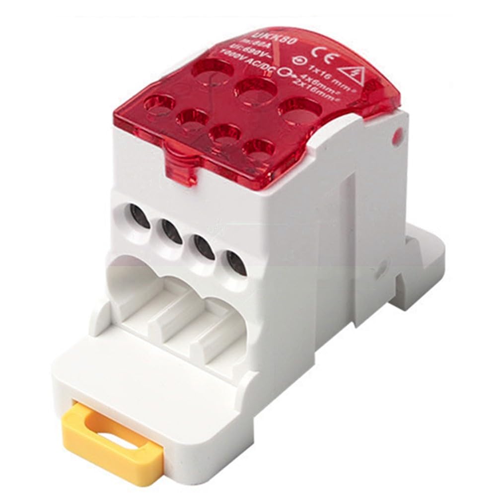 Essential Wiring Accessory Red Power Distribution Junction Box for DIN Rails