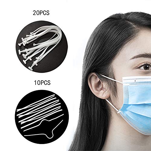 Costura de Cordón Elástico, Langdy Silicona Cordón Elástico Costura y PE Nariz Alambre Puente de la nariz Accesorios de fabricación de bricolaje (EB10+NB20)