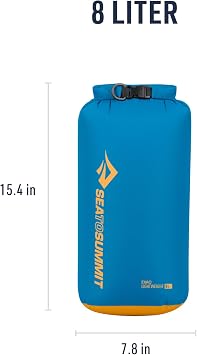 Sea to Summit eVac Dry Bag, Roll-Top Compression Sack, 8 Liter, Turkish Tile Blue