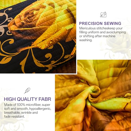 Save on Xruibed King Size Rose Floral Quilt Set - Lightweight & All Season - Image 4