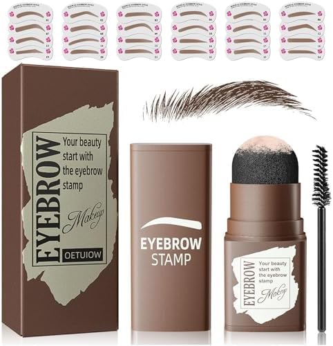 Kit de plantillas para cejas, kit de plantillas para cejas con rubor de cejas, kit de moldeo de cejas de larga duración, impermeable y a prueba de