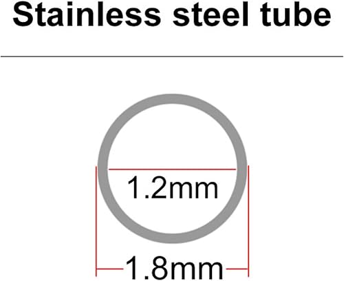 Miniatura 2 de REMSEY Tubo de acero inoxidable 304 superfino, diámetro exterior 0.071 in, grosor de pared 0.004 in, 0.008 in, 0.016 in, tubo SUS304 de micro