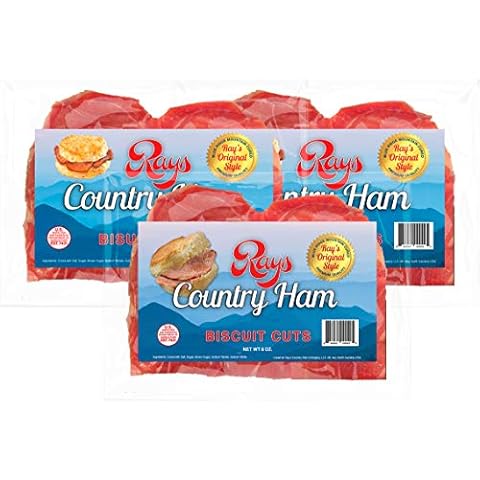 Rays Country Ham - 1.5 lb. / 3-8 oz. Packs | 2 Oz. slices for Biscuits | The Real Thing | Authentic Blue Ridge Mountain Dry-Cured Cover