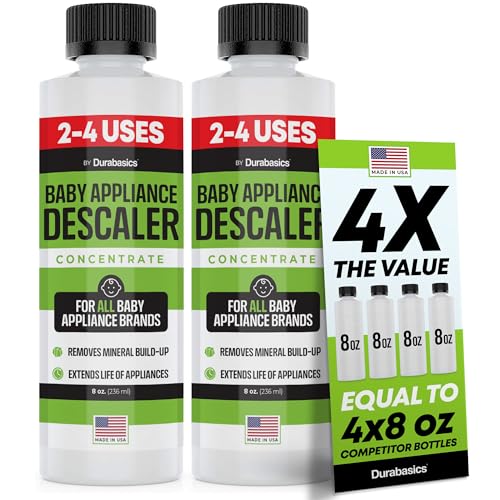 Image of [2 Pack] Descaler for Baby Bottle Sterilizer - Baby Appliance Descaler - Made in USA - Effective Yet Gentle - Odorless - Removes Mineral Build Up - Compatible with All Appliances - Citric Acid - 16Oz