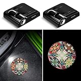 Car Door Lights Projector, 2PCS Retro Boho Car Door Projector Lights Universal Welcome Courtesy Ghost Shadow Lamp Fit for All Car Models Retro Boho