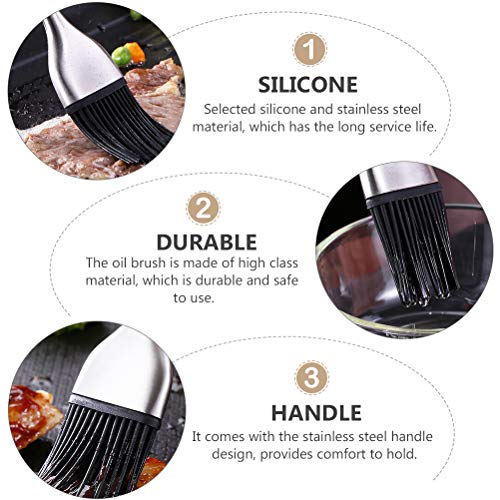 Escova de óleo de churrasco Good 2 peças com cabo de aço inoxidável Escova de óleo de cozinha