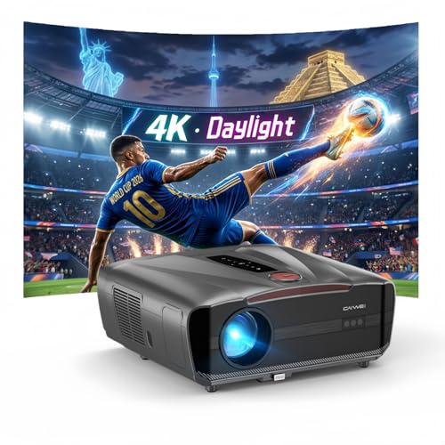 Image of 2026 Upgraded Daylight 4K Projector 2400ANSI, with Auto Lens Cap, Tof Autofocus, HDMI eARC CEC, 40W Speakers, Smart Home Cinema Daytime Projectors with AI MOVIN 2.0 OS, HDR10+,WiFi 6, Bluetooth, USB