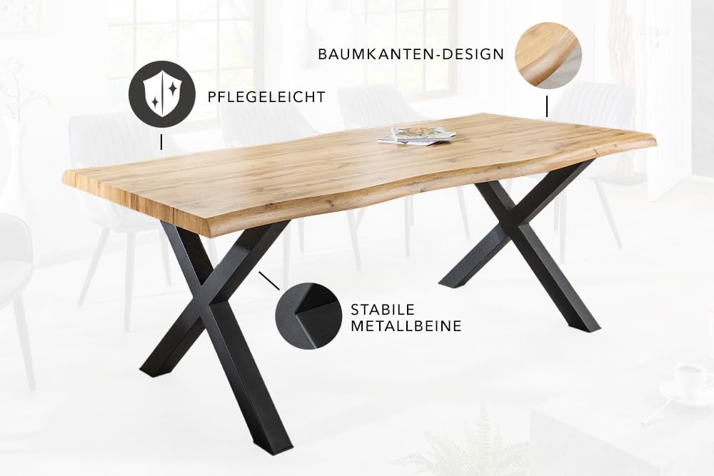 Esstisch WILD 160cm - schwarz braun - Metall - 120 kg Belastbarkeit