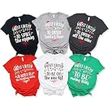 Most Likely to Christmas Shirts for Family 50 Quotes Family Matching Christmas Shirts Funny Christmas T-Shirts Custom Text Personalized Tees for Christmas Party Reunion Couples Vacation Multicolor