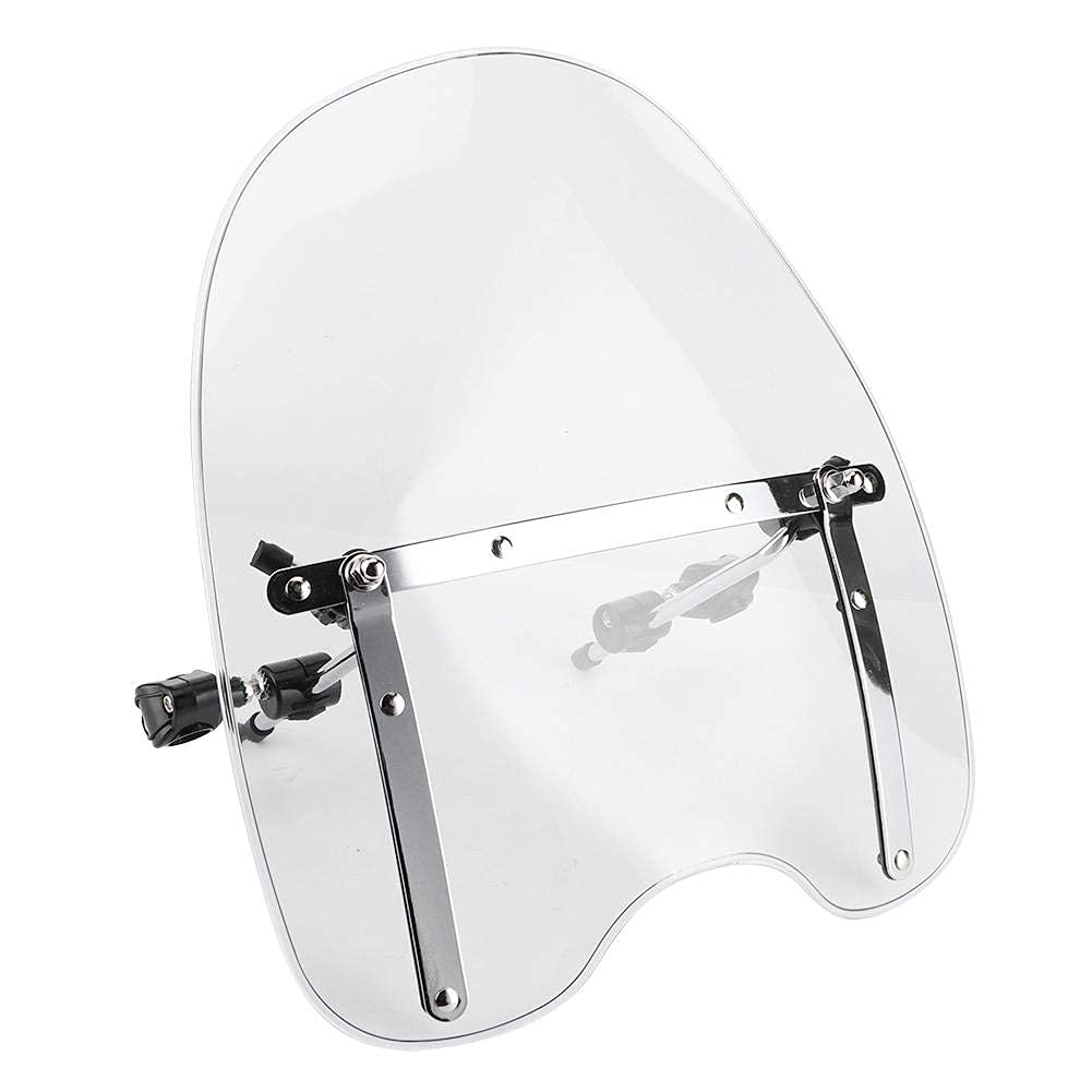 Aramox Pare-brise de moto universel, support de guidon réglable à 360 ° de 22 à 25 mm (transparent)