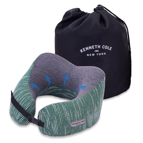 Image of Kenneth Cole Unisex U-Shaped Neck Pillow - Adjustable & Ergonomic Design Travel Pillow|Ultimate Comfort Neck Pillow Ideal for Cars, Trains, Home, Office, Long Flight|Full Surrounding & Soft Pillow