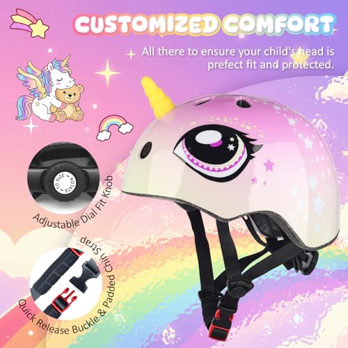 Image of Kids Toddler Bike Helmet, Adjustable and Multi-Sport for Child Boys and Girls, 2 Sizes