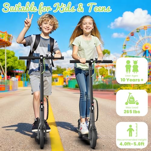 Image of WERHY Foldable Kids Electric Scooter, 350W Motor, Max 12 /16Miles Long Range, 19 MPH Max Speed, 8.5 inch Solid Tire, Lightweight Foldable E-Scooter with Dual Braking, Digital Display, Cruise Control