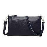 Aosnow 本革ショルダーバッグ レディースファッション メッセンジャーバッグ ファッション ギフト (ダークブルー)