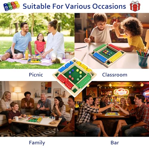 Shut The Box Juego de Dados para 4 Jugadores miniatura 6