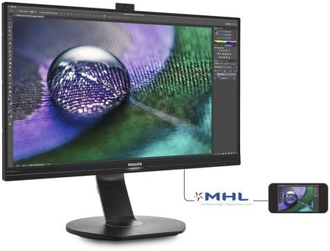 Philips 272P7VPTKEB - 27-Inch 4K UHD Monitor, 60Hz, 5ms, IPS, WebCam, Height Adjust, Speakers (3840 x 2160, 350 cd/m² , VGA/HDMI/DP/Mini DP/USB 3.0/)