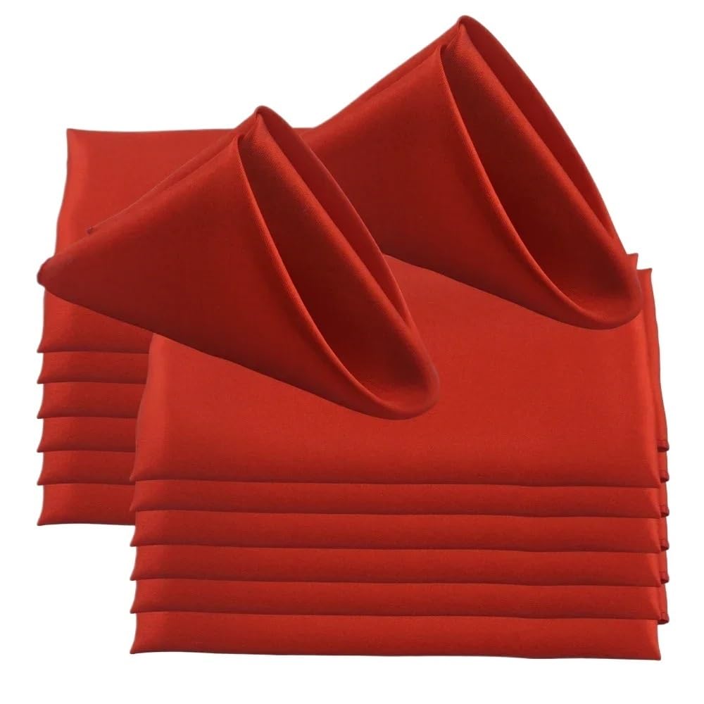 Eamrfvqt Red Satin Dinner Napkins, Ester Satin Dinner Napkins 50Pc 30X30cm Multicolor Wedding Party