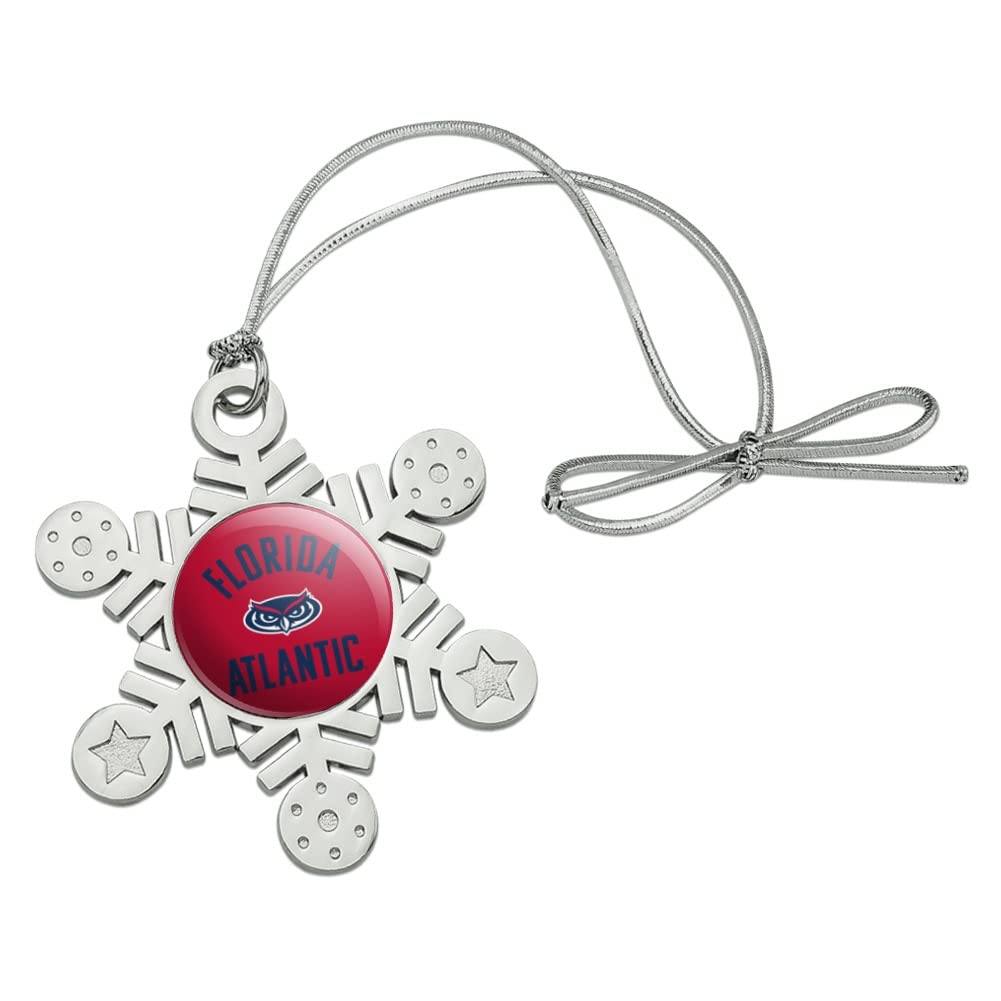 GRAPHICS & MORE Florida Atlantic University Owls Metal Snowflake Christmas Tree Holiday Ornament