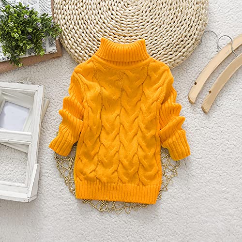 Baby Boys Girls Sweaters Knit Cable Turtleneck Toddler Soft Warm High Kids Long Sleeve Solid Pullover Sweatershirt3