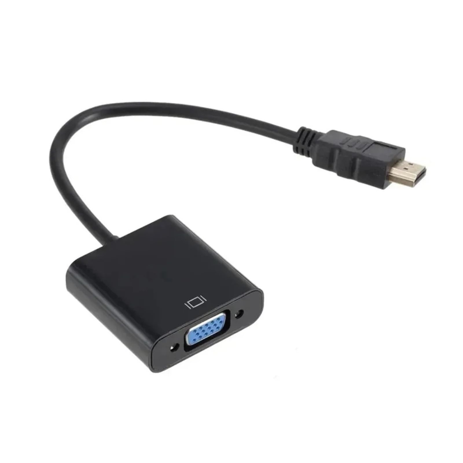 Adattatore 1080P da HDMI a VGA maschio a femmina per monitor PC proiettore (nero)