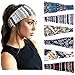 YogfegY Bracelets Accessoires Headwraps Hair 6 Pack Bandeaux pour Femmes arcs Coiffure Impression Headband Officier (A, One Size)