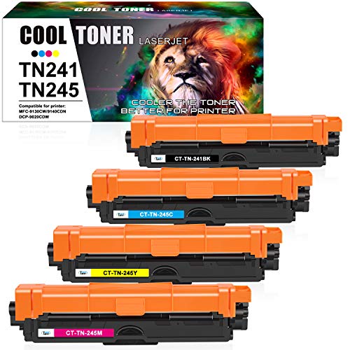 Cool Toner 4 Pack Compatible TN245 TN241 TN 245 TN 241 TN-241 TN-245 TN 241BK TN241BK Cartouches de Toner pour Brother MFC-9330CDW DCP-9020CDW MFC-9340CDW MFC-9140CDN HL-3140CW HL-3150CDW HL-3170CDW