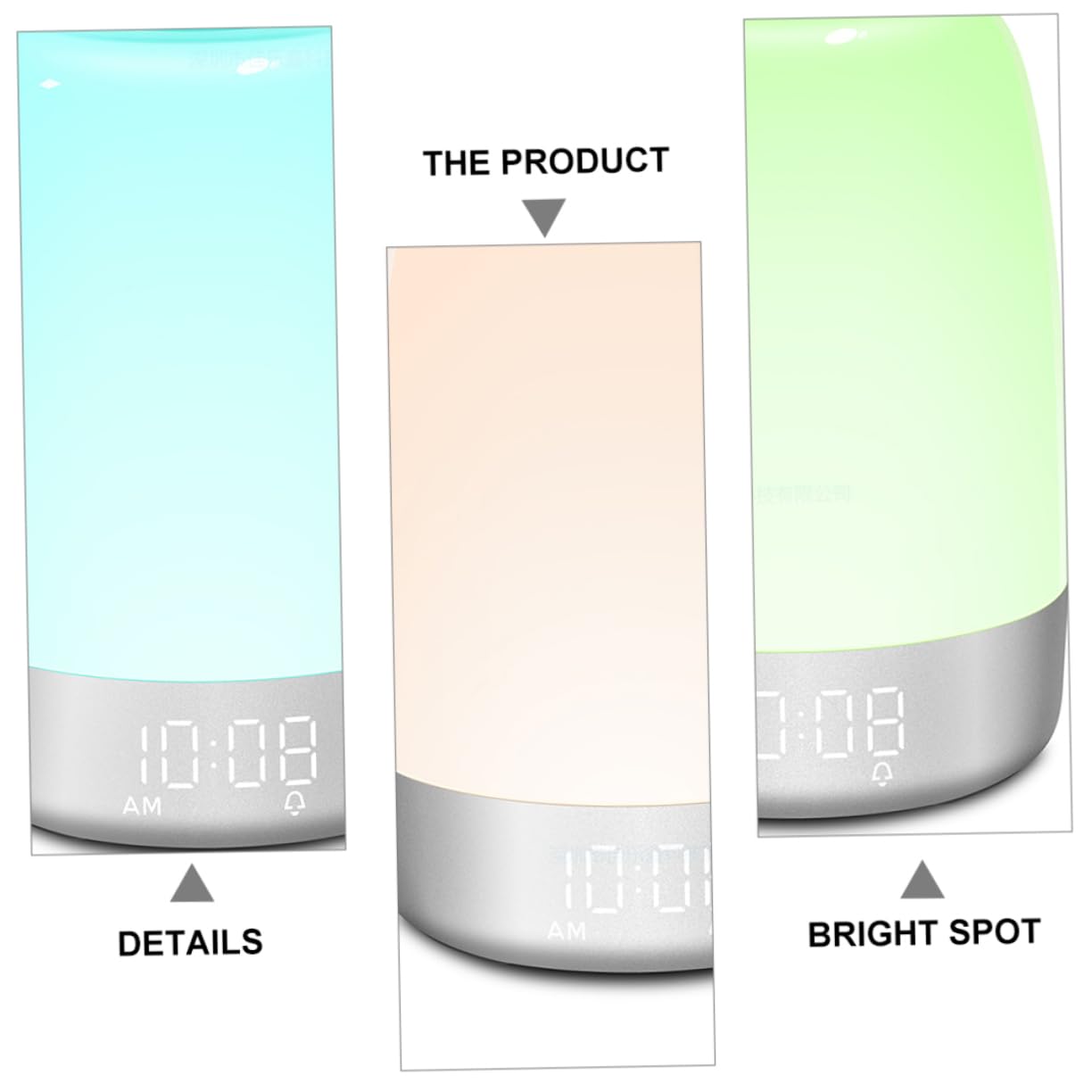 PRETYZOOM Lampe de Chevet LED Blanche Fonction Minuterie et Simulation Lever de Soleil, Réveil Tactile et Veilleuse pour Chambre à Coucher
