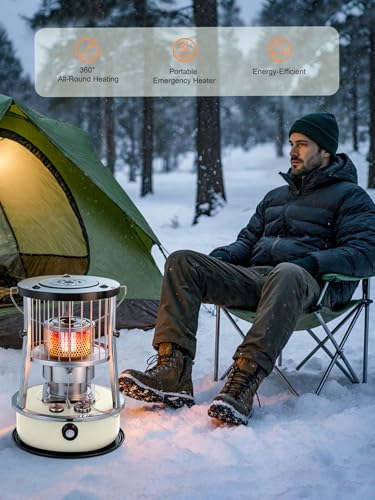11,500 BTU Kerosene Heaters for Indoor Use, Non Electric Portable Kerosene Stove & Heater for Camping, Garage, Home, and Emergency Use - Thumbnail 5