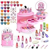 Bloranda 53pcs Maquillaje para niñas Unicornio maletin Maquillaje niñas Lavable Maquillaje Niñas No Tóxico Estuche Maquillaje niña Kit De Maquillaje para Niñas 3 4 5 6 7 8 9 años