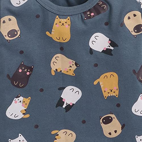 Image of Hopscotch Unisex Kid Cotton Printed Top And Pajama Set