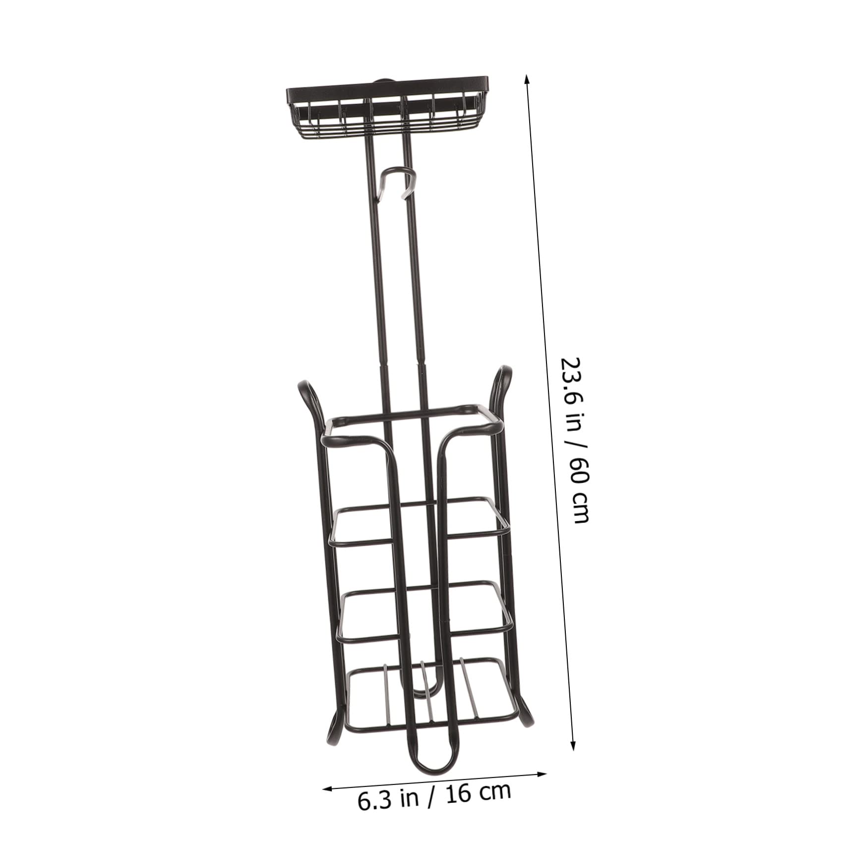 Angoily Soporte Vertical Diseño Resistente de Hierro Negro para Papel Higiénico y Capacidad para Varios Rollos Adecuado para Hogar y Cocina