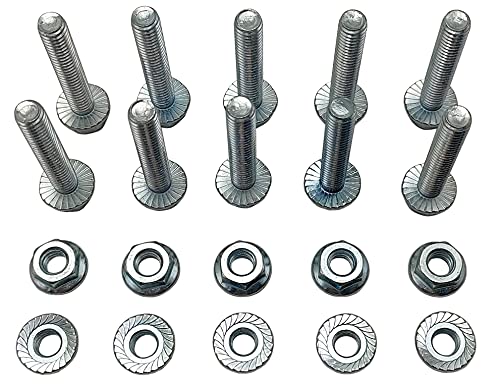 Image of goodparts 516 Flanged Hex Head Bolts, 516 Flanged Nuts, Flanged Hex Head Screws, Grade 5, Fully Threaded, 10 Pack (516-18 x 1)