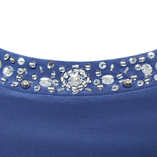 Image of Alex Evenings Women's 2 Piece Tea Length Jacket Dress with Sequin Beaded Trim
