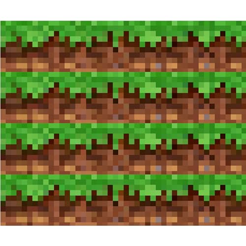 Tortenband Pixel Gras essbar - 4 Stück á 24cm x 5cm passend für Torten bis 30 cm zum mitessen - kreative Dekoration für Torten