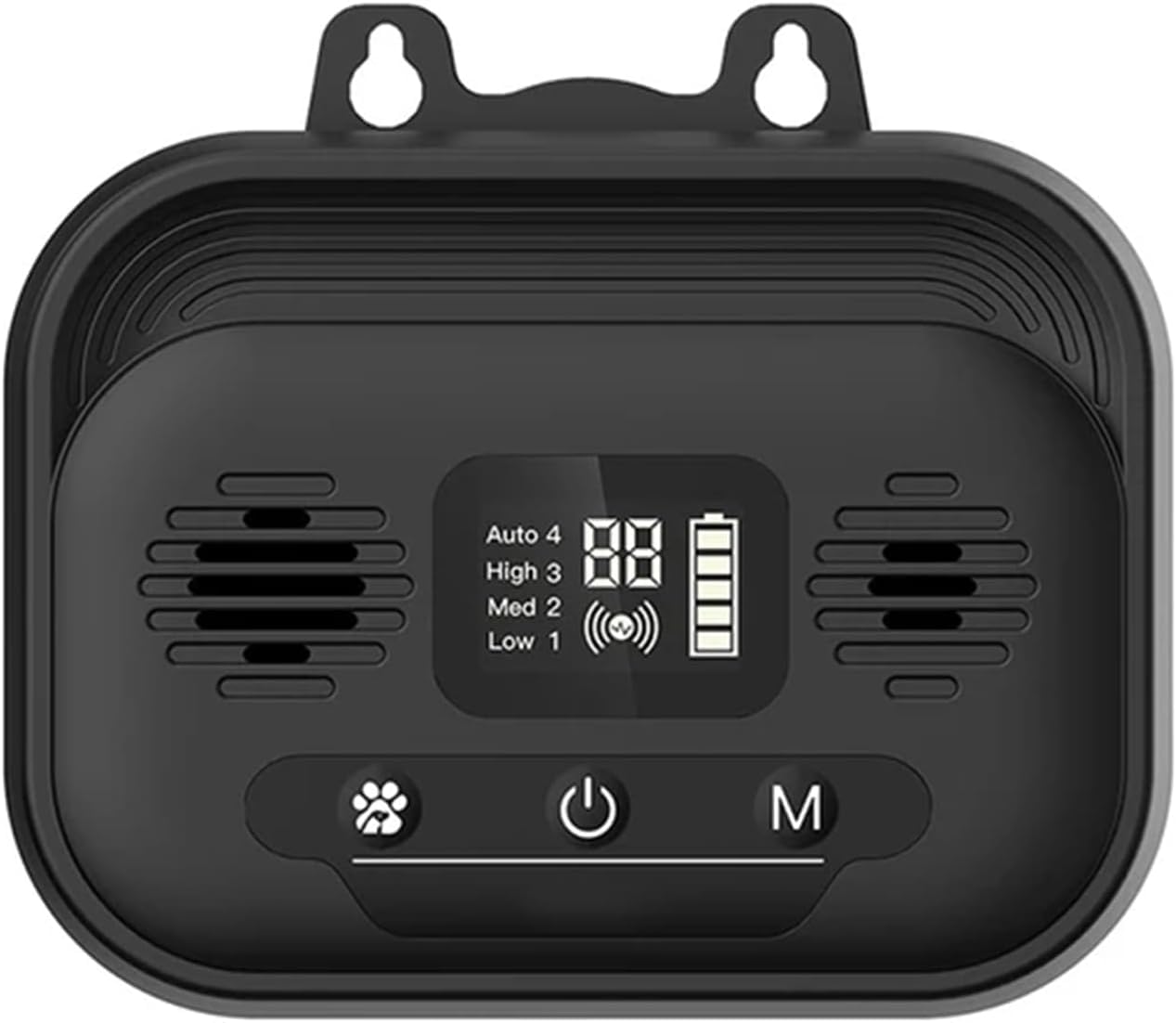 Dispositivo ultrasónico antiladridos, Dispositivo de Control automático de ladridos para Exteriores con 4 Niveles de Volumen ultrasónico Ajustables, GE para Exteriores de hasta 50 pies