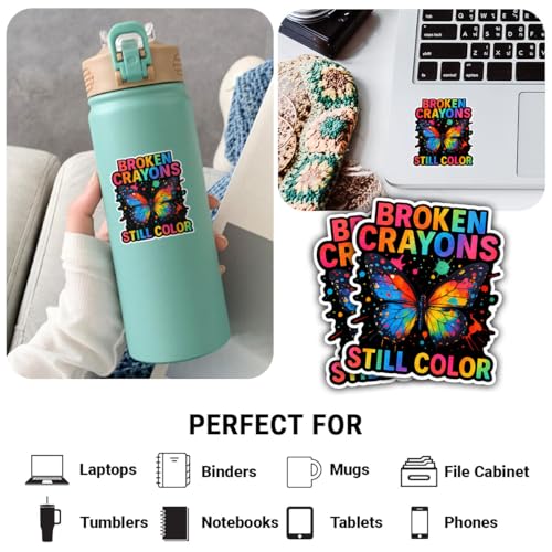Calcomanías para la ansiedad y TDAH con diseño artístico de crayones 5