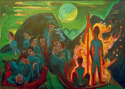 Affiche Impression d'art Art Tableau Feu par Ernst Ludwig Kirchner Toile 60x90cm