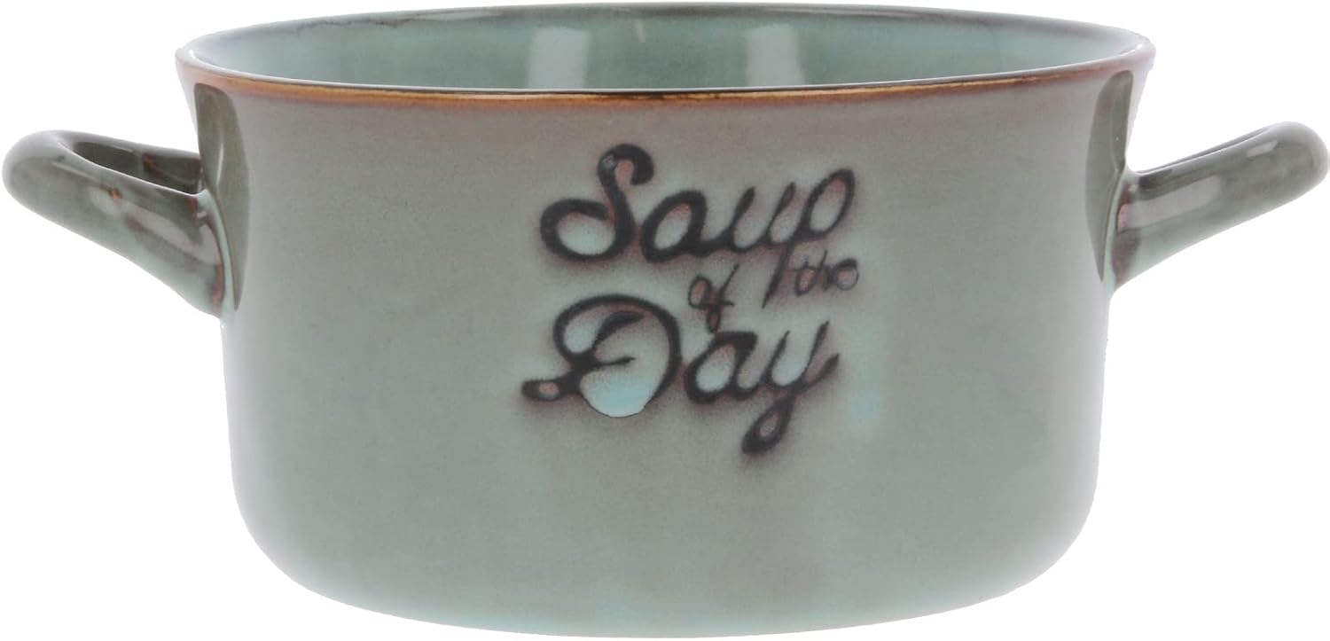 Soup Bowls with Handles 500ml Ceramic Stoneware Serving Soup Bowls