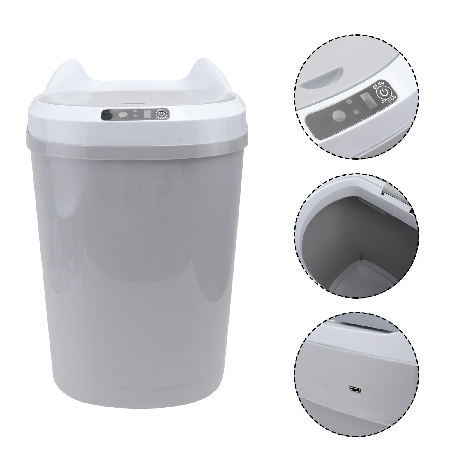 NUOBESTY Intelligenter Sensor Abfalleimer 17l aus Pp mit Akku | Automatisches Öffnen und Schließen, für Zuhause und Hotel, Inklusive Wiederaufladbarem Batteriepaket