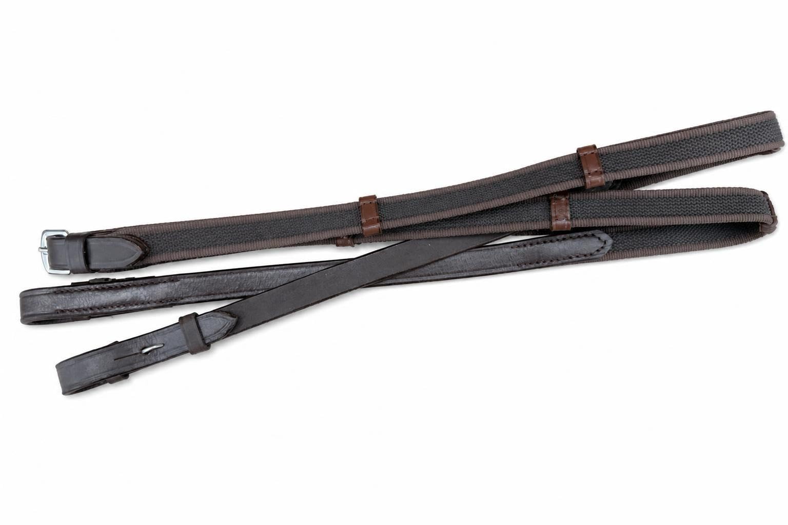Anti-Slip Horse Reins for Bridles Mini and Shetland, 80 cm, Black and Brown, Brown