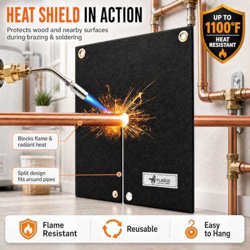 Couverture de soudure FLASLD 30 cm résistante au brûleur de propane pack de 2