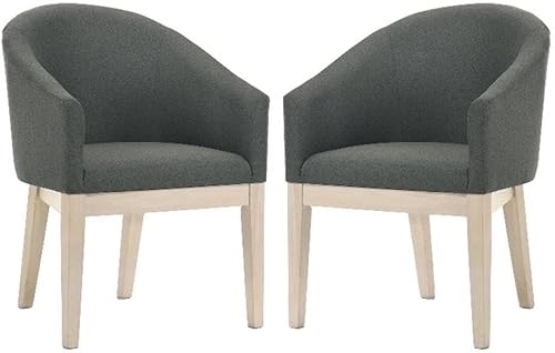 Lilola Home Neroli - Juego de 2 sillas decorativas de tela gris