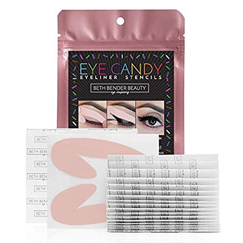 Eye Candy Eyeliner Stencil Pads - For The Perfect Winged Tip Look. Created by Celebrity Makeup Artist. Reusable, Easy to Clean & Flexible. Cruelty Free & Vegan, Made in USA (Starter - 1 pk)