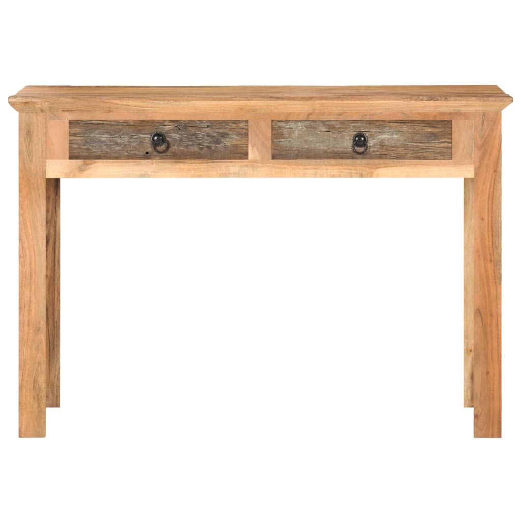 Scrivania Vintage in Legno Massello di Recupero con 2 Cassetti, Dimensioni 110x50x75 cm, per Ufficio Casa Studio e Consolle
