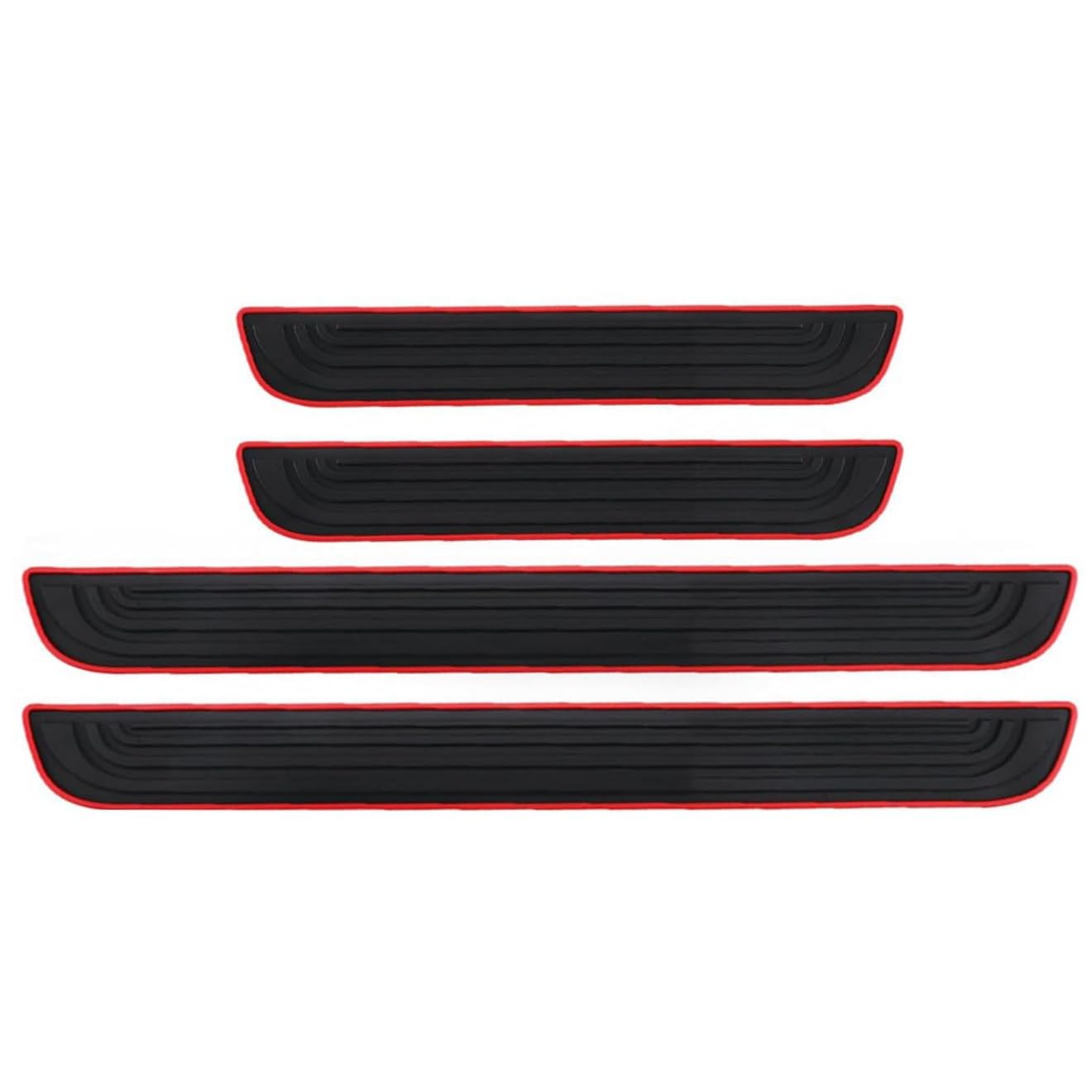 Tryagat 4 Pcs Door Sill Protectors for S-Koda Octavia IV Combi 2019-2024 Entry Guards Robust Accessory Scratch-Resistant Design Premium Look,Red black border
