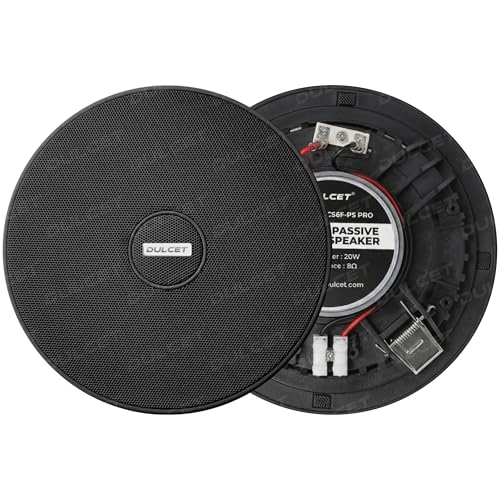 Image of DULCET DC-CS6F-PS Pro Black 6.5 inch 20W 2 Way 8 Ohms Passive Ceiling Speaker that Connects to Active Bluetooth Ceiling Speaker (Active Bluetooth Speaker to be Purchased Separately)
