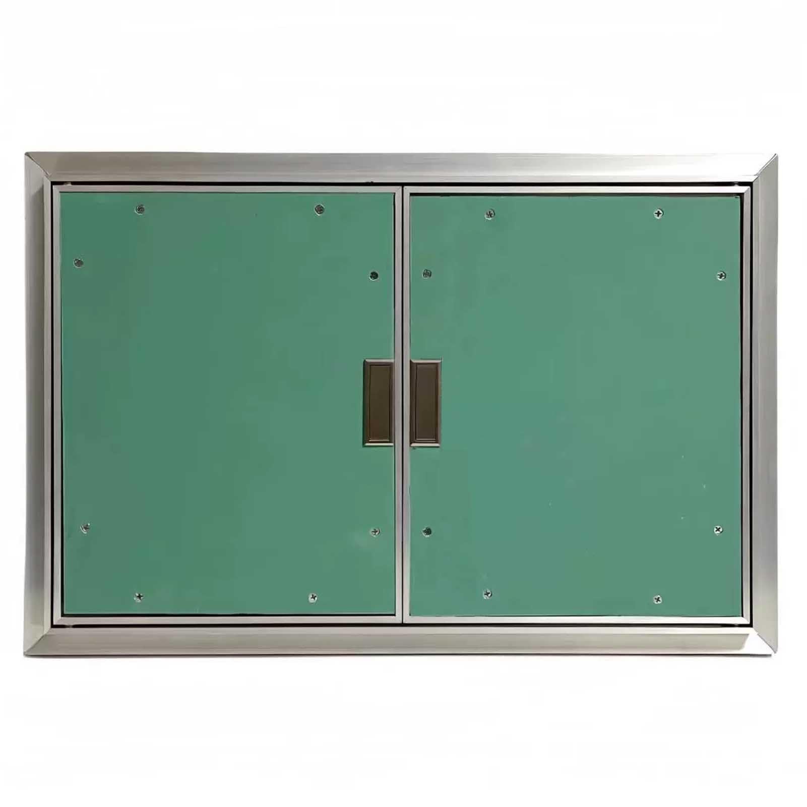 Double Access Door Width Paintable Plasterboard Panel for Plumbing Wiring and Cables Wall Hole Cover Inspection Hatch(66x61cm)