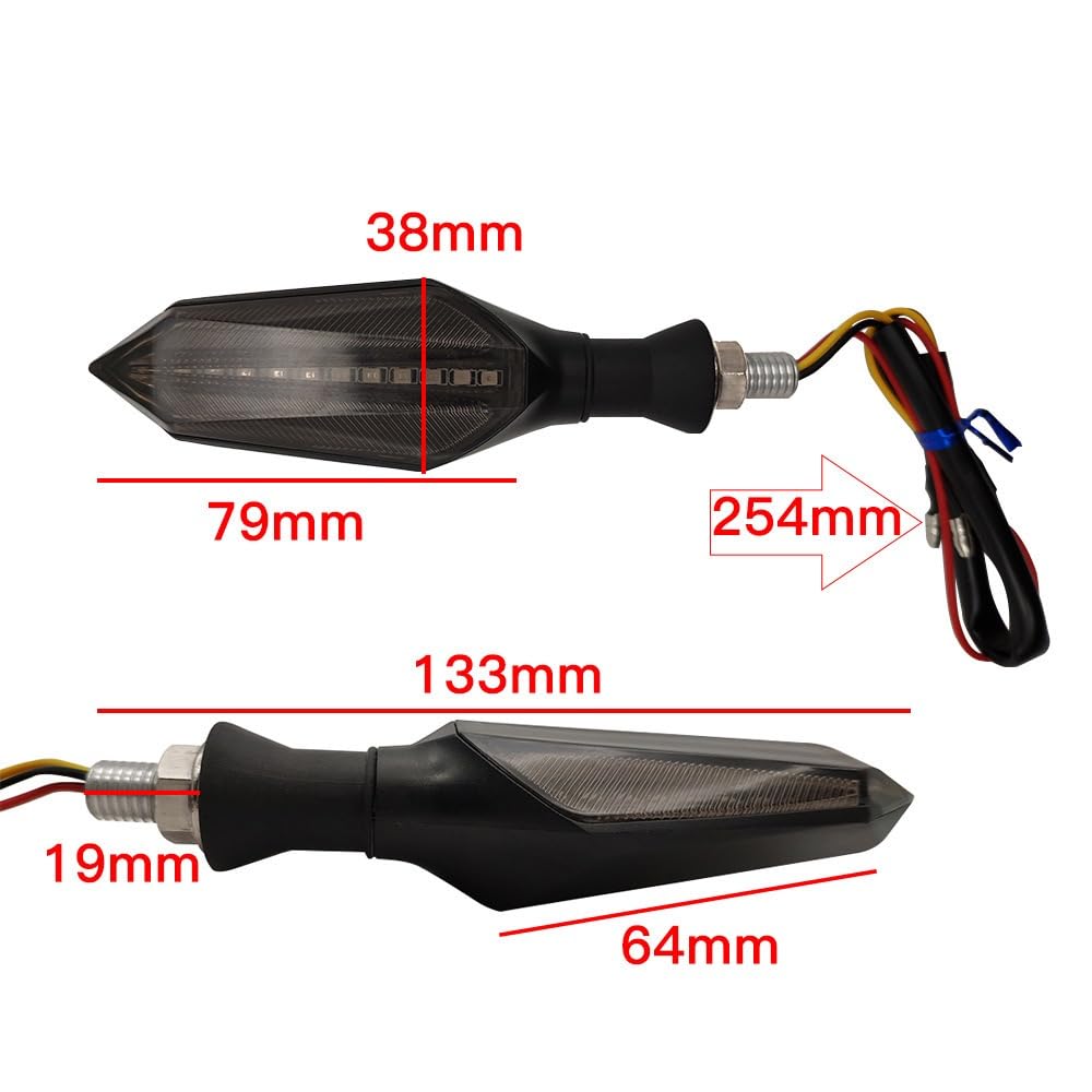Monopattino elettrico da 36 V-60 V, spia di rotazione a sinistra e a destra, luce LED impermeabile per auto, bicicletta elettrica, lampeggiante mobile
